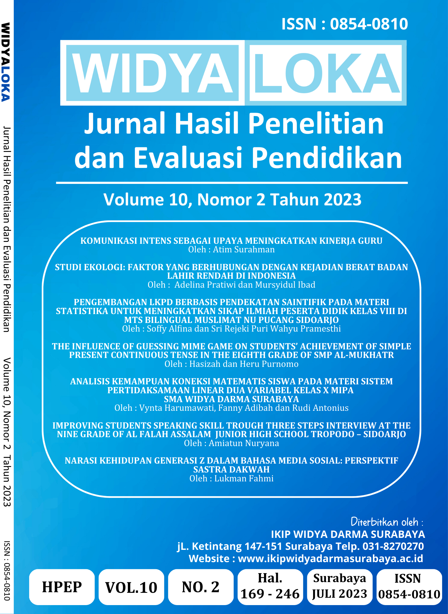 					View Vol. 10 No. 2 (2023): JULI 2023
				